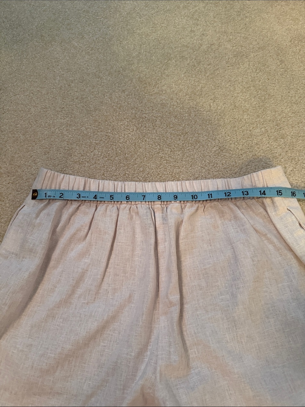 Calvin Klein Cream Linen Bermuda Shorts - Picture 8 of 11